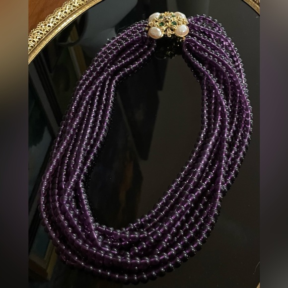 Vintage Elizabeth Taylor "Forever Violet" Statement Necklace 1994 Collection - Picture 15 of 16
